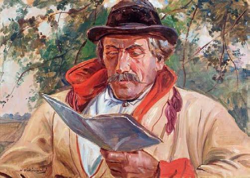 1 Wincenty Wodzinowski (1866 Igołomnia k. Miechowa 1940 Kraków) Błażej Czepiec z Bronowic, przed 1927 r. olej, tektura, 50 70 cm sygn. l. d.