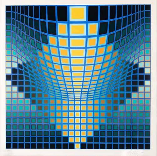 133 Victor Vasarely (1908 Pécs 1997 Paryż) Bez tytułu serigrafia, papier, 61,5 62 cm (zadruk) sygn.