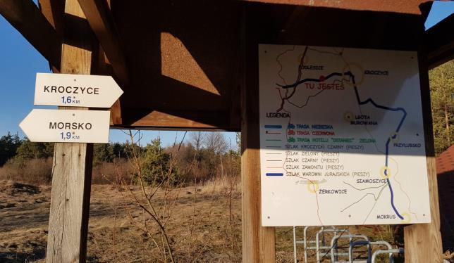 Po pokonaniu odcinka 100 m przy przystanku skręcamy w lewo, przechodzimy na asfaltową drogę, prowadzącą wśród lasu do wsi Lgotka. Po drodze mijamy Bazę biwakowo- szkoleniową ratowników górskich TABOR.