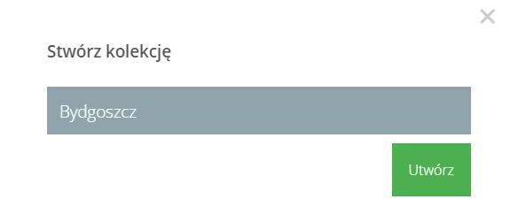 lub na liście zasobów złapać odpowiedni zasób po prawej stronie ekranu pojawi się lista utworzonych kolekcji, przeciągnąć zasób do kafelka Stwórz nową kolekcję, w otwartym oknie modalnym wpisać nazwę