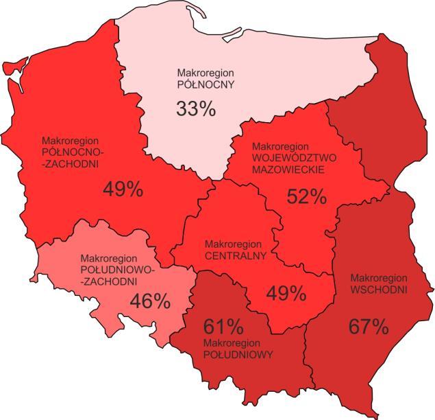 5 Ocena wprowadzenia karty jest także zróżnicowana regionalnie.