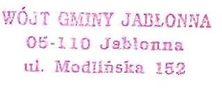 WÓJT GWliY JAn!.ONNA Ot; 110 Jabłonna ul.