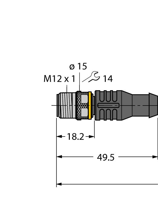 Linia komunikacyjna IOL-PROG/3M łączy urządzenie IO-Link z urządzeniem nadrzędnym IO-Link za pomocą