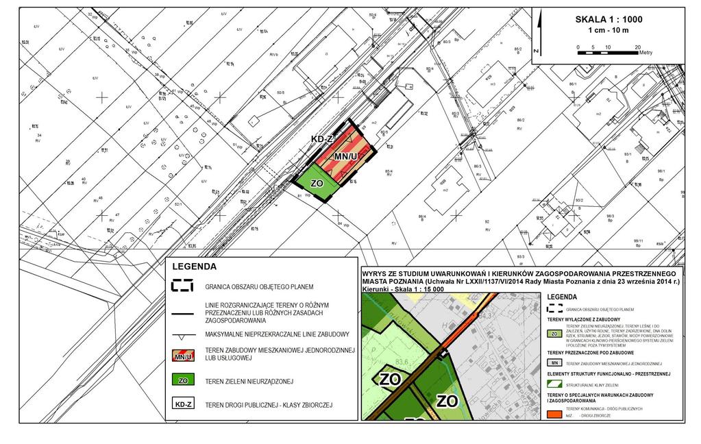 Projekt planu Teren zabudowy mieszkaniowej jednorodzinnej lub zabudowy usługowej, oznaczony na rysunku symbolem MN/U, dla którego ustala się m. in.