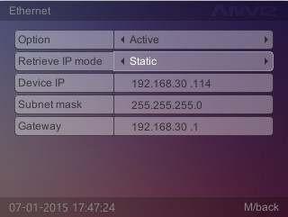 5.1 Połączenie sieciowe kablowe (ethernet) Przejdź do Menu Sieć Wybierz opcję