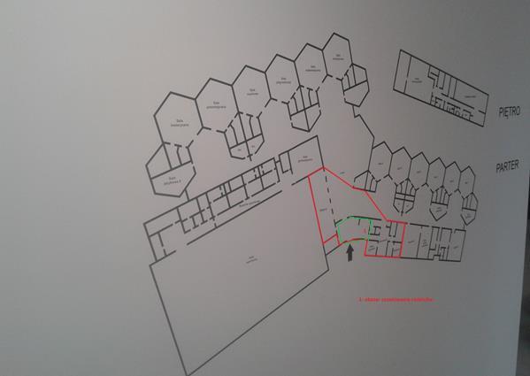 Mapka poglądowa dla rodziców uczniów korzystających ze świetlicy: Zielony strefa wejściowa, przeznaczona na oczekiwanie przez rodziców na