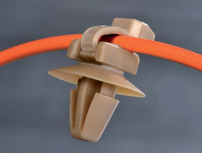 Opaski kablowe Cable i elementy Ties and mocujące Fixings Dwuczęściowe opaski z mocowaniem kotwicowym, z talerzykiem, do wysokich temperatur T50ROSP1SFT6.5 do blach o grubości 0,7-1,3 mm T50ROSP2SFT6.