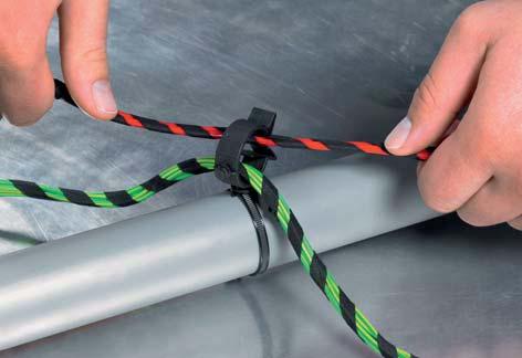 Opaski kablowe Cable i elementy Ties and mocujące Fixings Opaski dwuczęściowe Z mocowaniem do rury Z mocowaniem do rury, obrotowe o 90 OmegaClips zostały zaprojektowane jako rozwiązanie