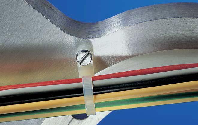 Cable Opaski Ties kablowe and Fixings i elementy mocujące Opaski jednoczęściowe z mocowaniem śrubowym Opaski jednoczęściowe z mocowaniem śrubowym posiadają zintegrowane z opaską ucho, które umożliwia