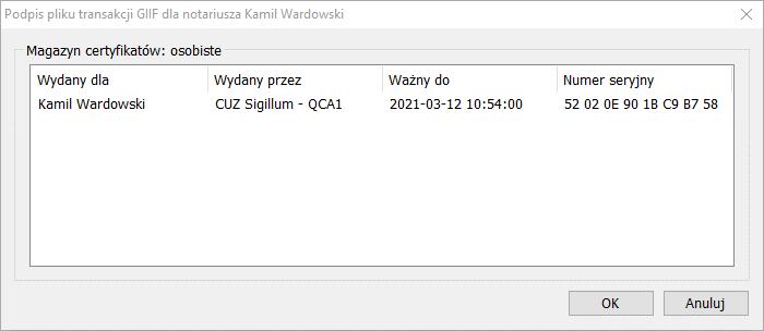Zaznaczenie transakcji