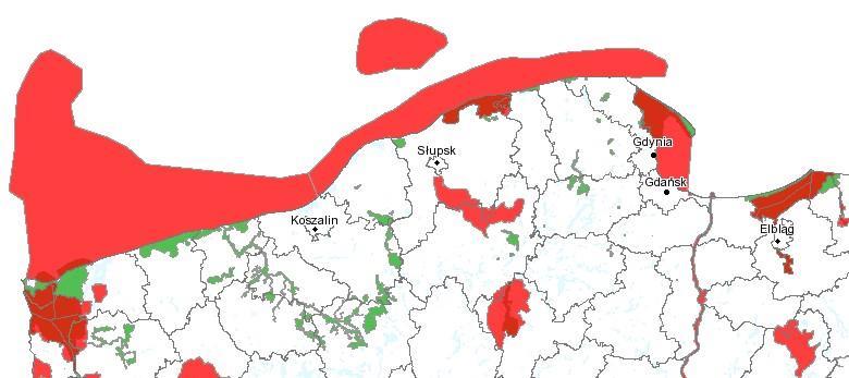 Lądowe planowanie ochrony - Obszary Natura 2000 w strefie brzegowej OSO Obszary Specjalnej Ochrony