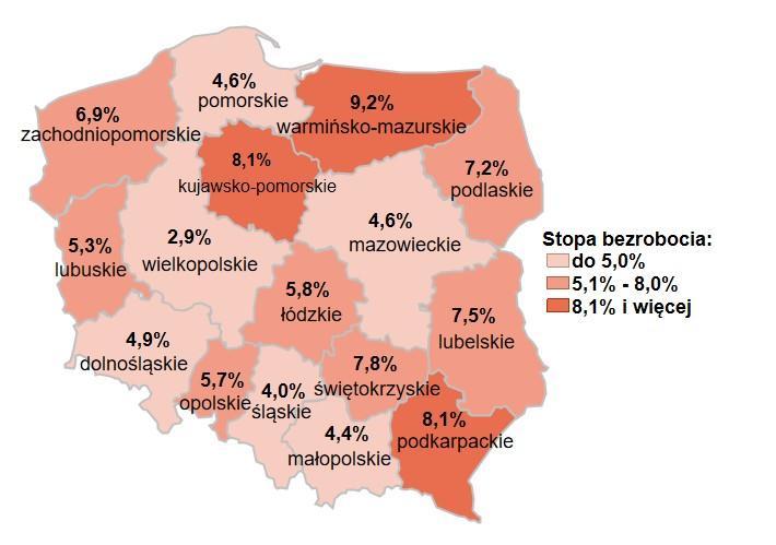 Oferty pracy Bezrobotni Stopa bezrobocia Informacja miesięczna o rynku pracy Spada liczba zarejestrowanych bezrobotnych.