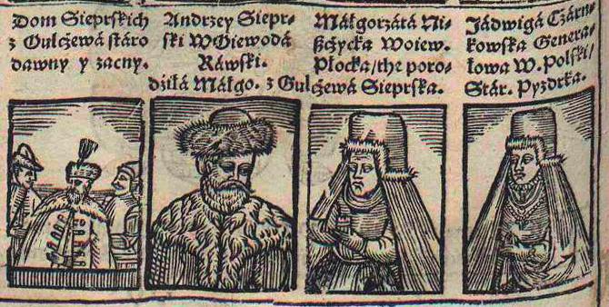 Sieprscy z Gniazda cnoty Bartosza Paprockiego Piotra z Sokołowa, prawdopodobnie syna wojewody płockiego Stanisława Grada ze Szreńska.