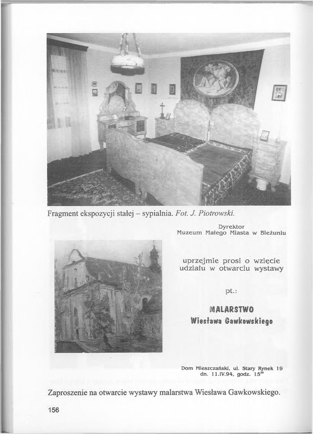 Fragment ekspozycji stałej - sypialnia. Fot. J. Piotrowski.