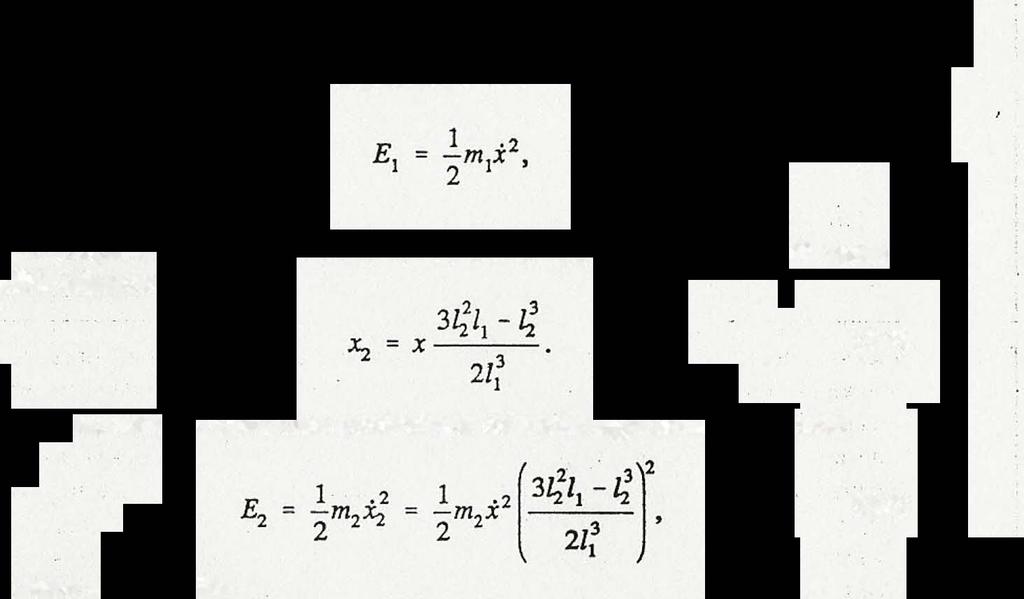 I -ti1 2 33 ].2 Ec =- m + m_ + - pl. 2 I -z 3 I 2 1 140 (2. 9) Mając określone przemieszczenia, można przystąpić do obliczenia energii kinetycznej układu.