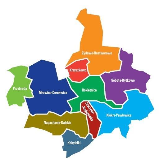 Kobylniki), Krzyszkowo (miejscowość Krzyszkowo), Mrowino-Cerekwica (z miejscowościami Mrowino i Cerekwica), Napachanie-Dalekie (z miejscowościami Napachanie i Dalekie), Przybroda (miejscowość