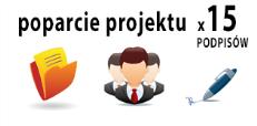 Poparcie pomysłu do wniosku należy załączyć skan listy z podpisami 15 osób w