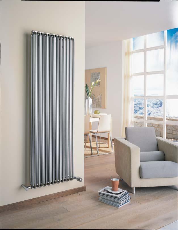 Kermi Decor -S Zalety produktu Grzejnik do zasilania wodą ciepłą Różnorodność wymiarów i mocy grzewczych Przyłącze 50 skierowane do dołu na środku, po stronie prawej lub lewej lub przyłącze boczne z
