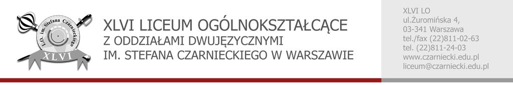 Szanowni Państwo, Serdecznie zapraszamy uczniów Państwa szkoły do wzięcia udziału w I Mazowieckim Interdyscyplinarnym Konkursie Wiedzy o Mózgu W głowie się nie mieści organizowanym przez XLVI Liceum