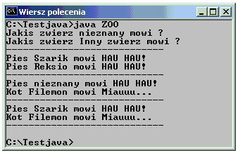 Metody wirtualne Jeśli w podklasie (klasie pochodnej) zostanie przedefiniowana jakaś metoda, zdefiniowana pierwotnie w nadklasie (klasie bazowej) to przy wywołaniu tej metody zostanie uruchomiona