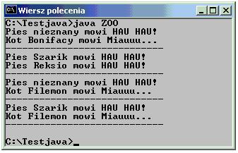 Metody i klasy abstrakcyjne Metoda abstrakcyjna to metoda, która nie ma implementacji (ciała) i jest zadeklarowana ze specyfikatorem abstract.