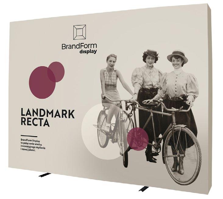Landmark Recta SEG Prosta ścianka, który łączy dwa popularne na rynku rozwiązania: system typu pop-up oraz tekstylną grafikę z