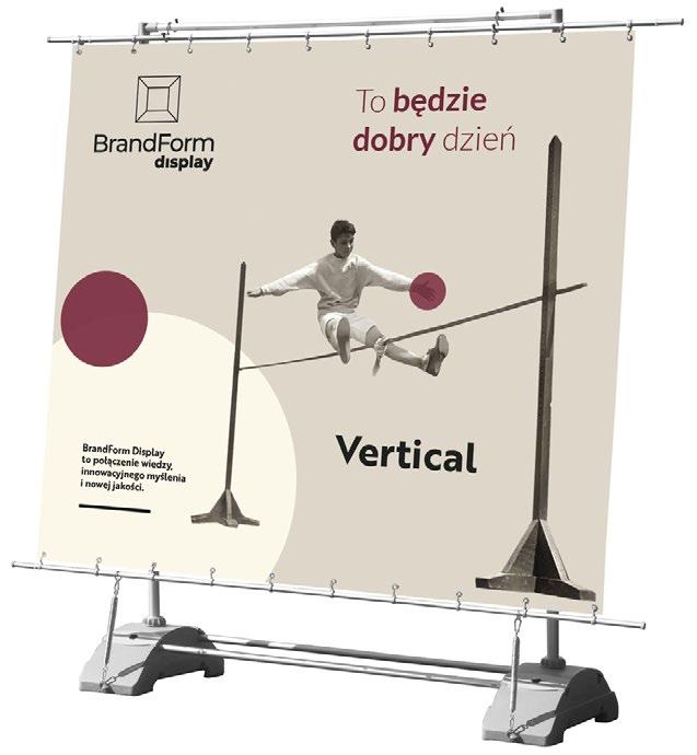 Vertical Ten największy baner zewnętrzny pozwala na zamontowanie grafiki do 4.8m² na stronę. Możliwość montażu grafiki z 2 stron.