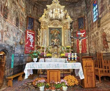 Kościół w Przydonicy, fot. K. Bańkowski Kościół w Przydonicy był pierwotnie pod wezwaniem św. Katarzyny, obecnie jest pw. Matki Bożej Różańcowej, św. Jana Kantego oraz Matki Bożej Pocieszenia.