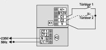 =/~ 8/12V E: Źródło zasilania: 230V~