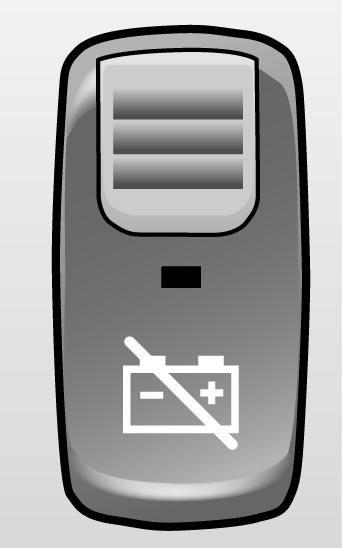 Układ elektryczny Przełącznik zewnętrzny głównego wyłącznika zasilania Pojazd może być wyposażony w przełącznik zewnętrzny głównego wyłącznika zasilania zamiast dźwigienki.