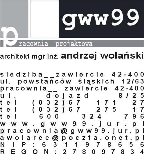 SPECYFIKACJE TECHNICZNE WYKONANIA I ODBIORU ROBÓT BUDOWLANYCH Zawiercie, kwiecień 2014r OBIEKT: INWESTOR: ADRES INWESTYCJI: DZIAŁKI nr ew.