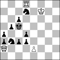 4 wyróżnienie honorowe nr 1209 - Waldemar TURA Blok z czarnym półzwiązaniem, uwolnieniami białego gońca, blokowaniami i matami wzorowymi. 1...a3 2.Sd3 Gd5# 1.