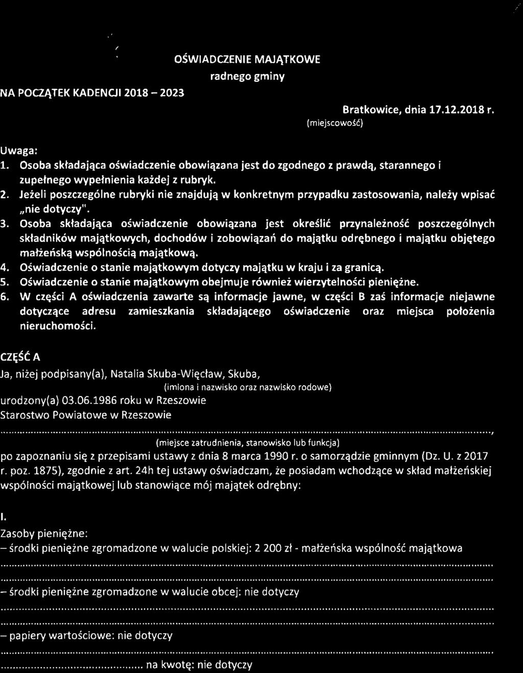 Jeżeli poszczególne rubryki nie znajdują w konkretnym przypadku zastosowania, należy wpisać "li. 3.