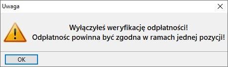 Kryteria, według których weryfikowane są dane na recepcie można wyłączyć, lecz nie jest to zalecane. W górnej części okna Kontrola pozycji znajdują się pola wyboru, które są domyślnie zaznaczone.