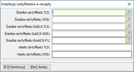 Rysunek 3 Instalacja certyfikatów Najpierw wskaż plik certyfikatu TLS.