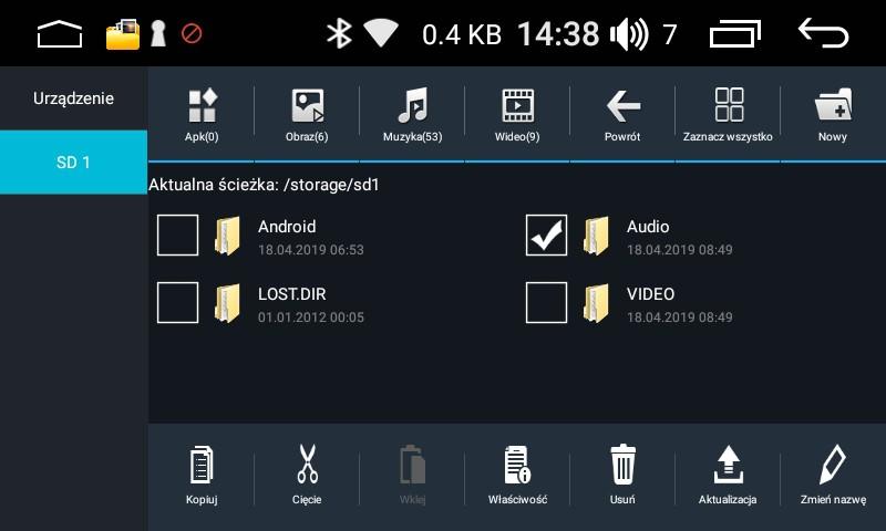 głównym menu.