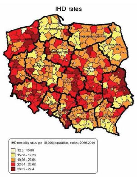 Współczynniki zgonu z powodu ChNS