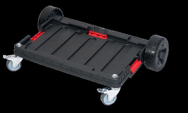Metal axe wheels with brakes offer maneuverability and most important safety at work.