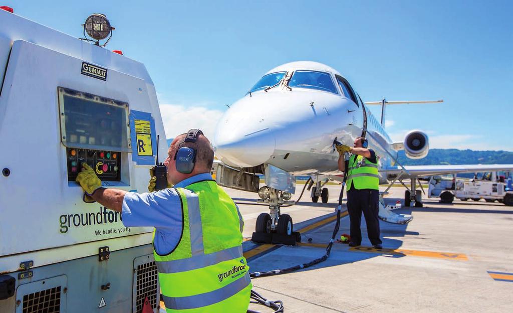 Our ramp services team provides, among others, the following services: Transport of passengers and crew Cabin cleaning Bathroom and water supply services Ground power unit (GPU) Pushback Air Starter