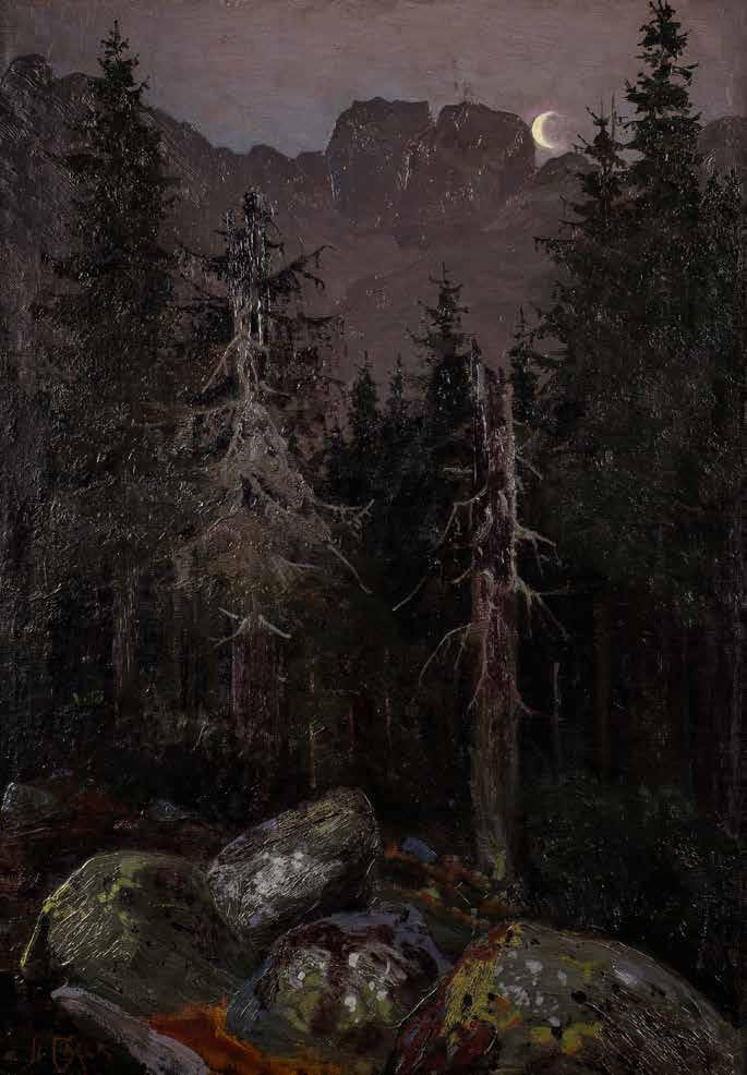 29 Stanisław Gałek (1876 Mokrzyska 1961 Zakopane) Widok na Kozie Wierchy, 1901 r. olej, płótno, 70,5 49 cm, sygn. i dat. l.d.: St.