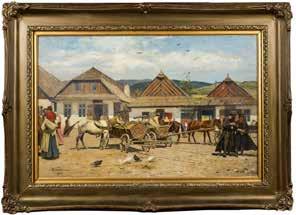 3 Antoni Kozakiewicz (1841 Kraków 1929 tamże) Targ w miasteczku galicyjskim, 1922 r. olej, płótno, 54,5 85,5 cm, sygn. l.d.