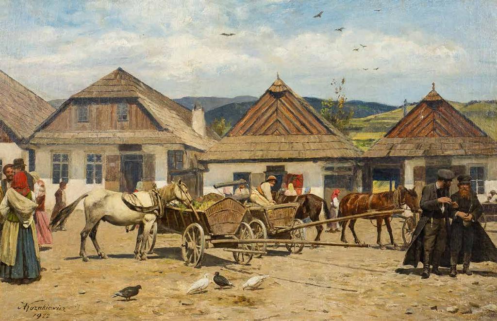 nalepka galerii i zakładu ramiarskiego S. Schmaus Estymacja: 140 000 160 000 zł Studia artystyczne odbył w SSP w Krakowie pod kierunkiem W. Łuszczkiewicza i F.