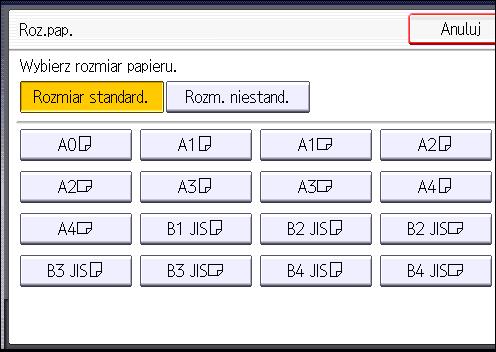 Kopiowanie z wykorzystaniem tacy ręcznej 4. Wybierz rozmiar papieru. 5.