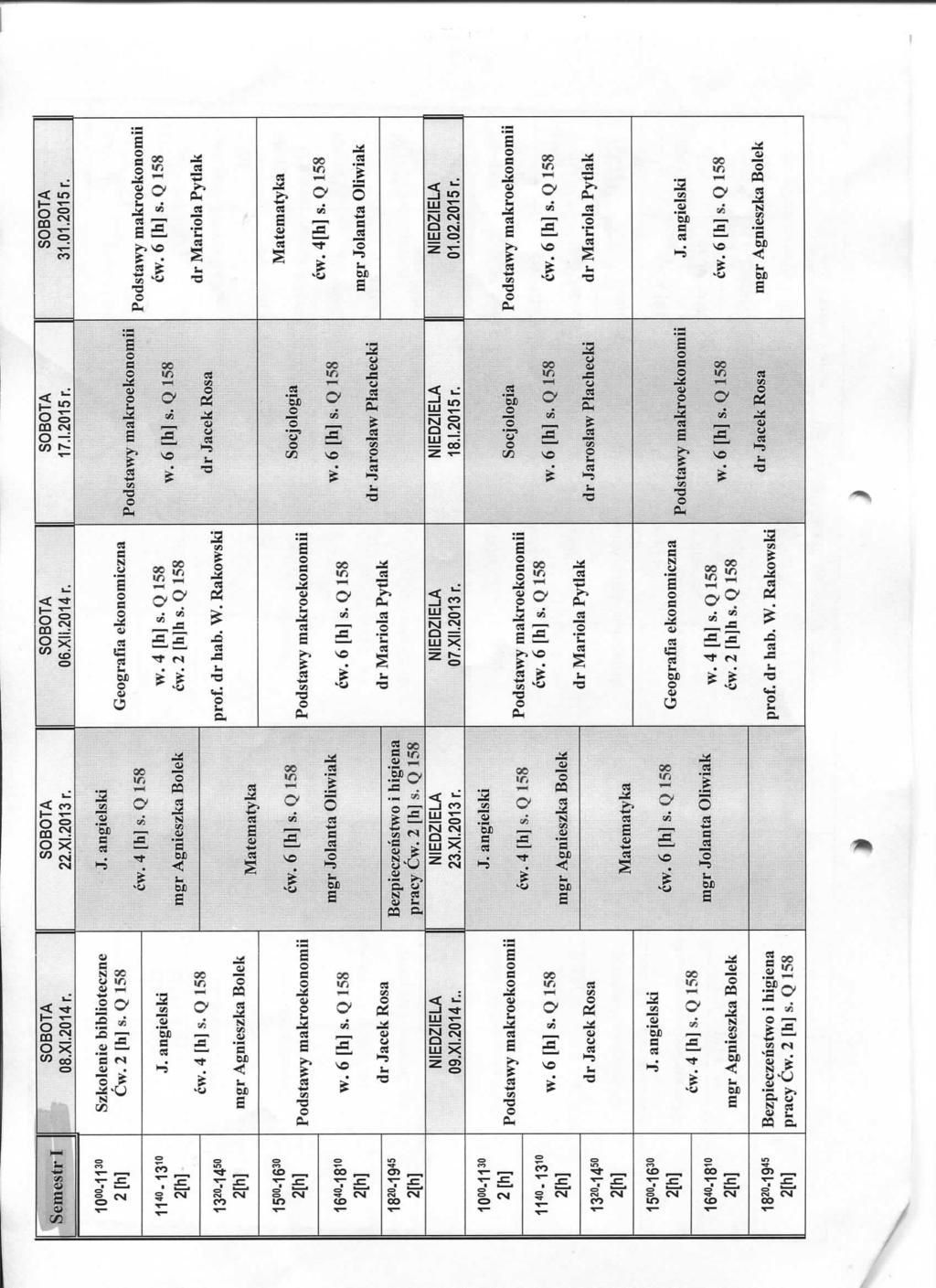 Semestr I 08.XI.2014r. 22.XI.2013r. 06.XII.2014r. 17.1.2015 r. 31.01.2015 r. Szkolenie biblioteczne Cw. S.Q158 cw.4[hl S.QI58 mgr Agnieszka Boiek cw. 4[lils.
