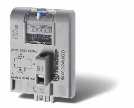 Seria - Moduły czasowe Funkcje.00.30 Moduły czasowe do przekaêników i gniazd.00 - Wielofunkcyjny z uniwersalnym napi ciem zasilania.