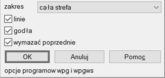 2. Fragment obszaru ukazujący przykładowe godła wstawione poleceniem WPGS Fig. 2.
