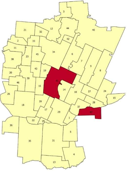 Mapa 4. Liczba osób otrzymujących pomoc społeczna z powodu zdarzeń losowych na 100 mieszkańców w Gminie Zabłudów 1. Aleksicze 0,00 2. Białostoczek 0,00 3. Bobrowa 0,00 4. Ciełuszki 0,00 5.