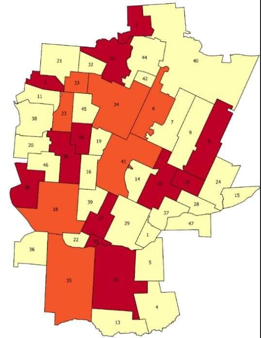 Mapa 5. Liczba osób otrzymujących pomoc społeczną z powodu alkoholizmu na 100 mieszkańców w Gminie Zabłudów 1. Aleksicze 0,00 2. Białostoczek 0,72 3. Bobrowa 1,35 4. Ciełuszki 0,00 5.