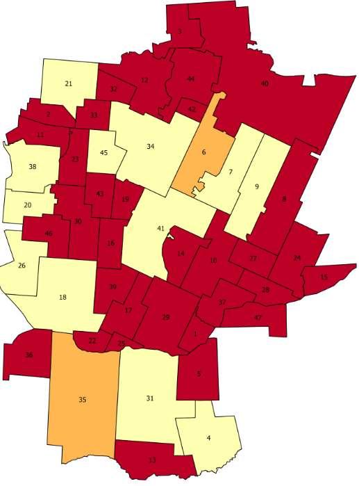 Mapa 8. Liczba organizacji pozarządowych przypadająca na 100 mieszkańców w Gminie Zabłudów 1. Aleksicze 0,00 2. Białostoczek 0,00 3. Bobrowa 0,00 4. Ciełuszki 1,23 5. Dawidowicze 0,00 6.