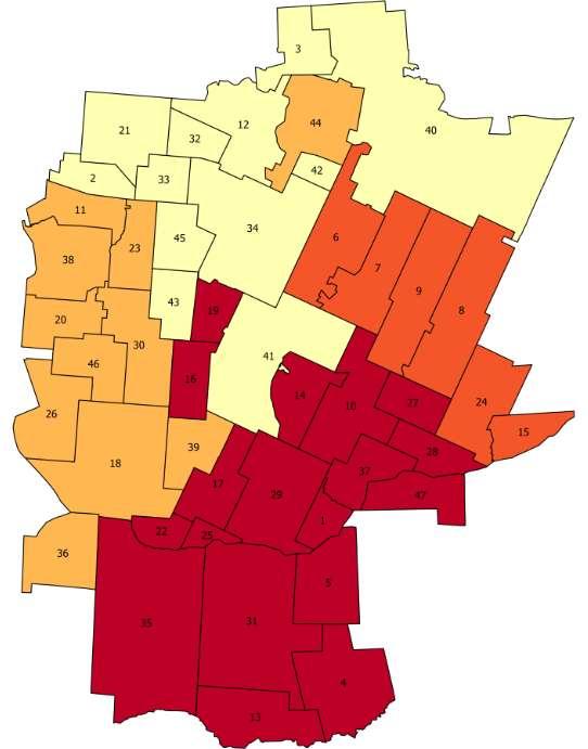 Mapa 9. Frekwencja wyborcza 1. Aleksicze 13,26 2. Białostoczek 25,51 3. Bobrowa 18,79 4. Ciełuszki 13,26 5. Dawidowicze 13,26 6. Dobrzyniówka 17,01 7. Folwarki Małe 16,95 8.